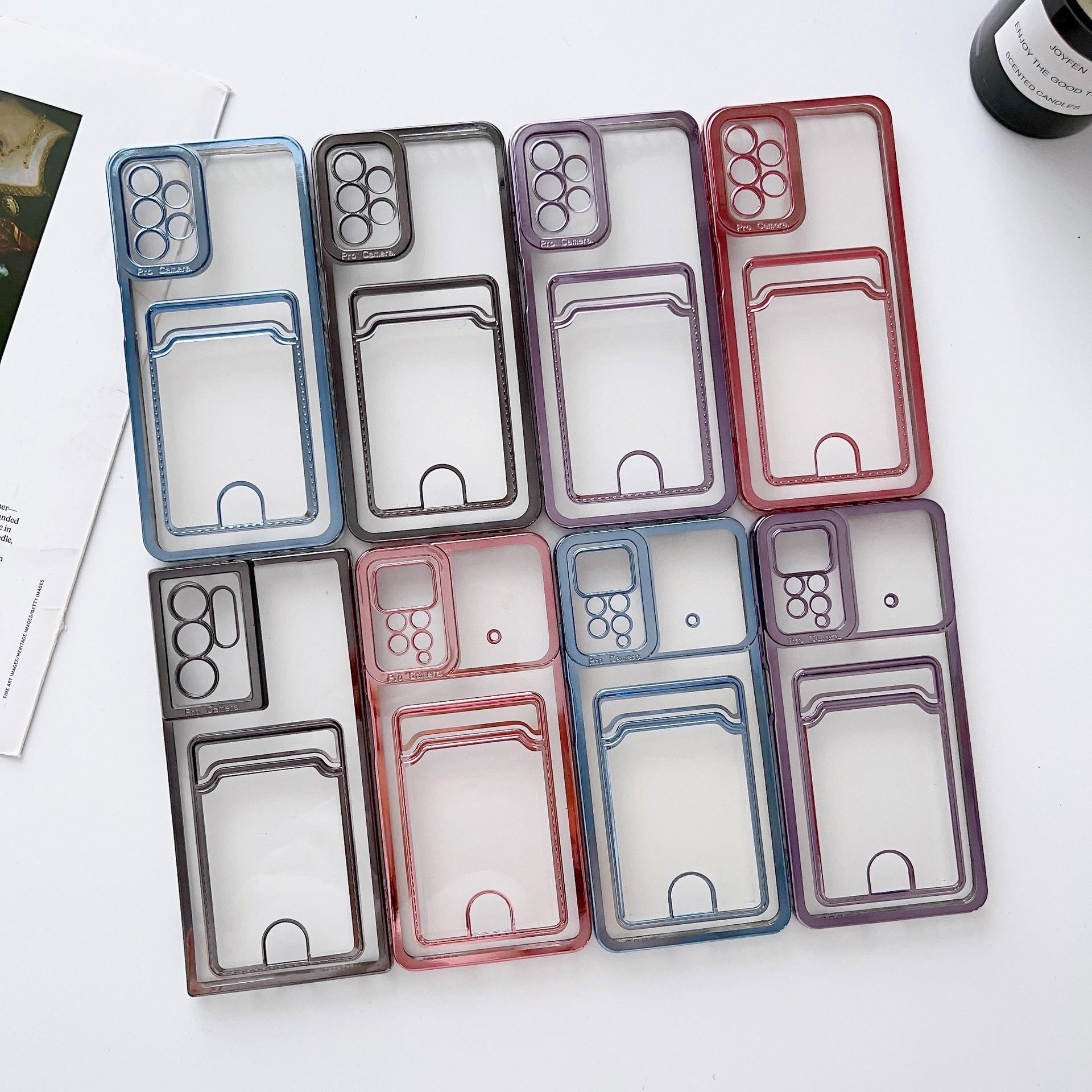삼성 전기 도금 투명 카드 홀더 지갑 케이스